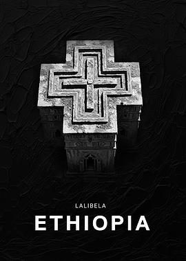 Lalibela, Ethiopia: Monochrome Architectural Cross