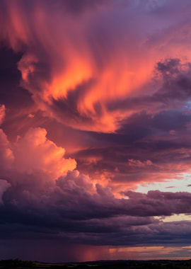 Sunset Sky with Storm Clouds