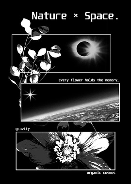 Nature and Space Black and White