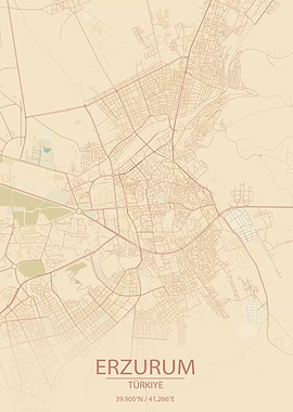 Erzurum, Türkiye City Map