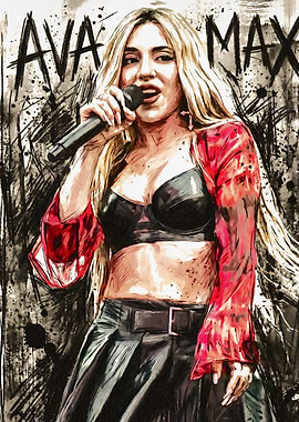 Ava Max Watercolor Portrait