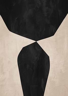 Abstract Black and Beige Geometric Art