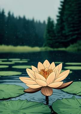 Water Lily in a Pond