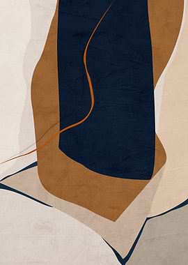 Abstract Shapes in Blue and Brown