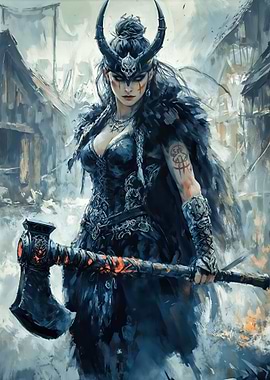 Viking Warrior Woman with Axe