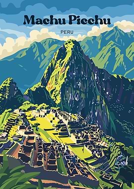 Machu Picchu Peru Travel Poster