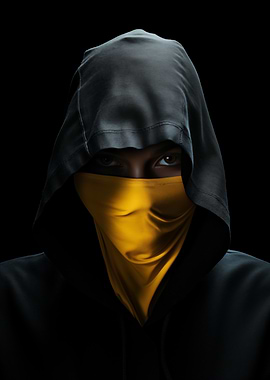 Hooded Figure Yellow Mask