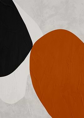 Abstract Shapes in Black, White, and Orange