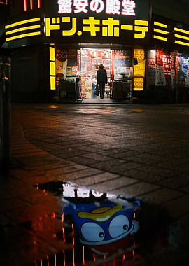 Japan store at night