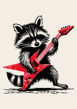 Raccoon Rock Star