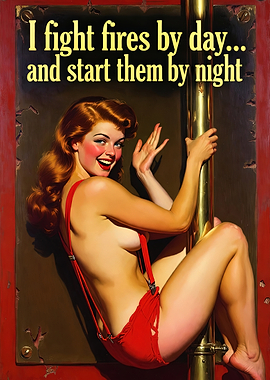 Firefighter Pin-Up Art
