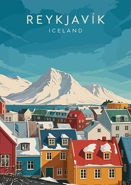 Vintage Travel Reykjavík Iceland