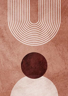 Abstract Geometric Art with Circles and Arcs