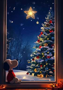 Snoopy Christmas Window