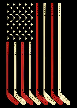American Flag Hockey Sticks