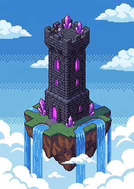 Pixel Art Wizard Tower in the Sky
