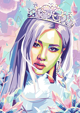 Rose Blackpink Pop Art Portrait of a Queen