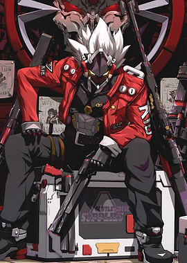 Cyberpunk Warrior on Supplies Crate