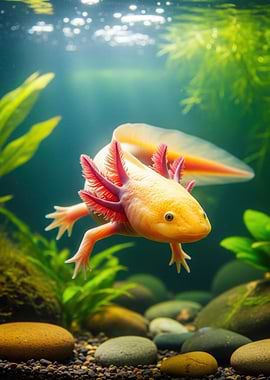 Axolotl in Aquarium