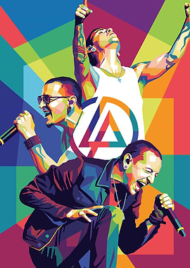 Linkin Park Colorful Pop Art Portrait