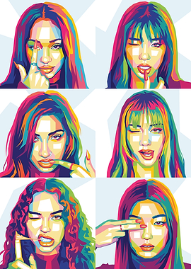 Katseye Colorful Pop Art Portraits