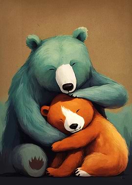 Bear Hug: Teal and Orange