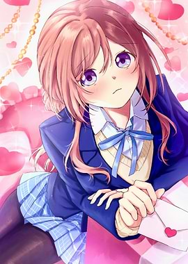 Anime Girl with Love Letter