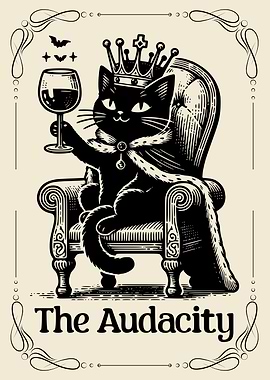 The Audacity: Regal Cat Funny Tarot Card