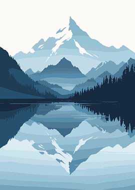 Majestic snow capped mountain peak