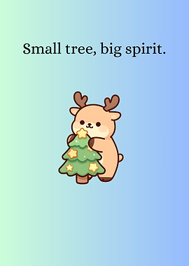 Cute Deer with Christmas Tree