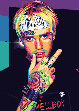 Lil Peep Colorful Portrait