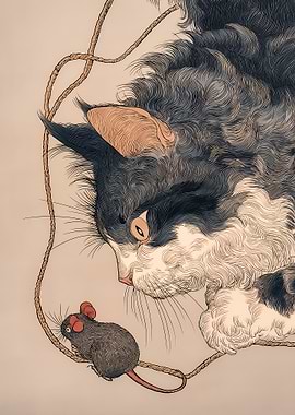Cat and Mouse Illustration