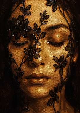 Woman with Lace Veil Painting