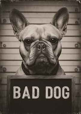 Bad Dog French Bulldog Mugshot