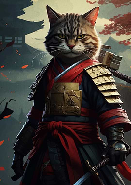 Samurai Cat Warrior