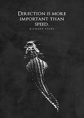 Minimalist Crocodile Inspirational Poster – “Direction Is More Important Than Speed”