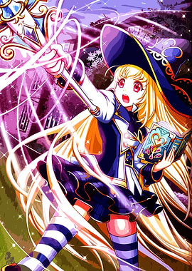 Anime Witch Casting Magic Spell