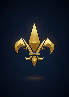 Golden Fleur-de-lis on Dark Blue