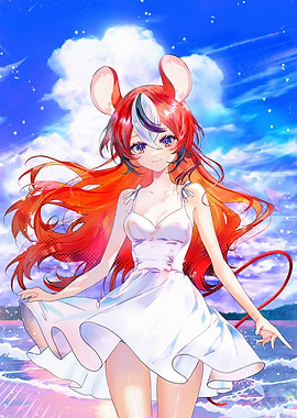 Anime Girl in White Dress