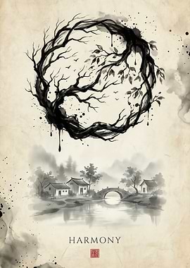 Harmony: Ink Wash Landscape