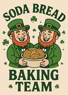 Soda Bread Baking Team Illustration