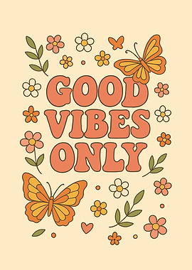 Good Vibes Only Retro Art