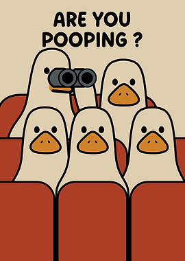 Are You Pooping? Duck Cartoon