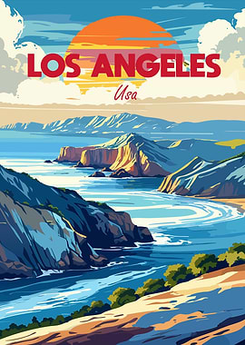 Los Angeles USA Coastal Landscape Art