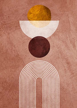 Abstract Geometric Shapes on Textured Background