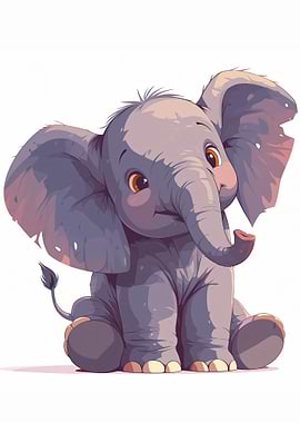 Cute Cartoon Elephant Illustration
