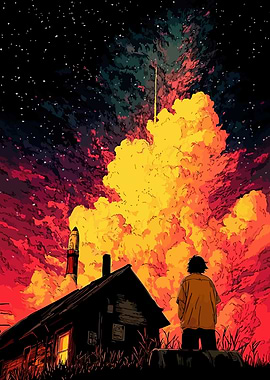 Rocket Launch at Night