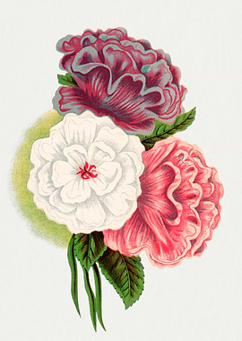 Vintage Floral Illustration with Roses