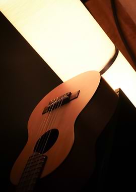 Acoustic Guitar Under Warm Light