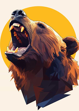 Geometric Bear Roar